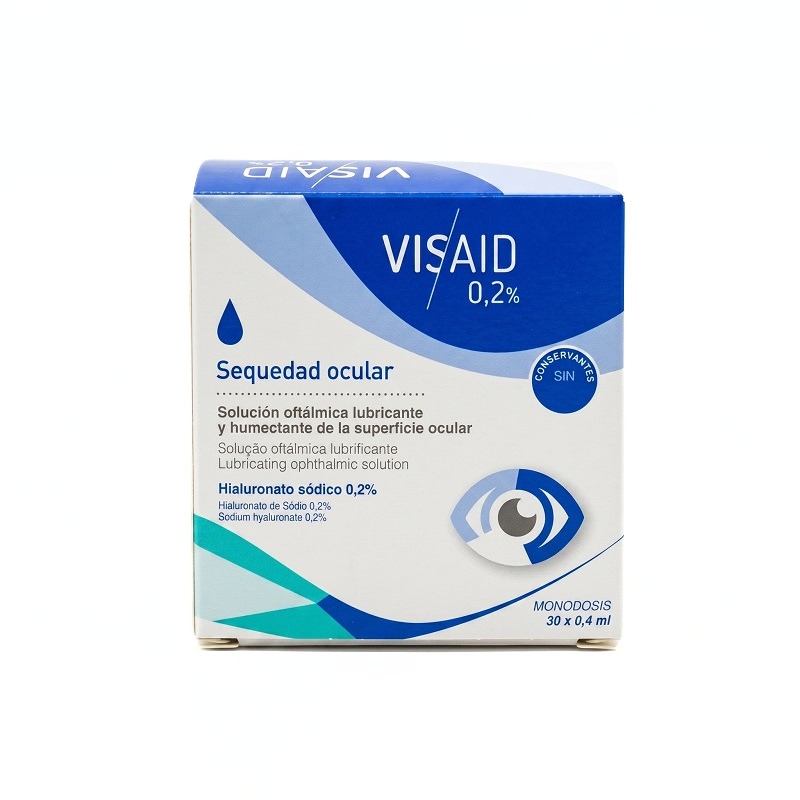 Visaid Gotas para Ojos Secos con Ácido Hialurónico + Glicerina + Povidona en 30 Monodosis x 0,4 ml