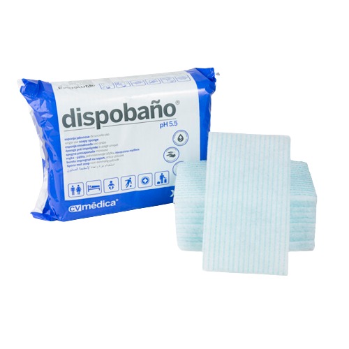 Esponjas Jabonosas Desechables de Fibra Sintética de Poliéster de Dispobaño 100g/m2 y 20×12 cm - Paquete de 24 Unidades