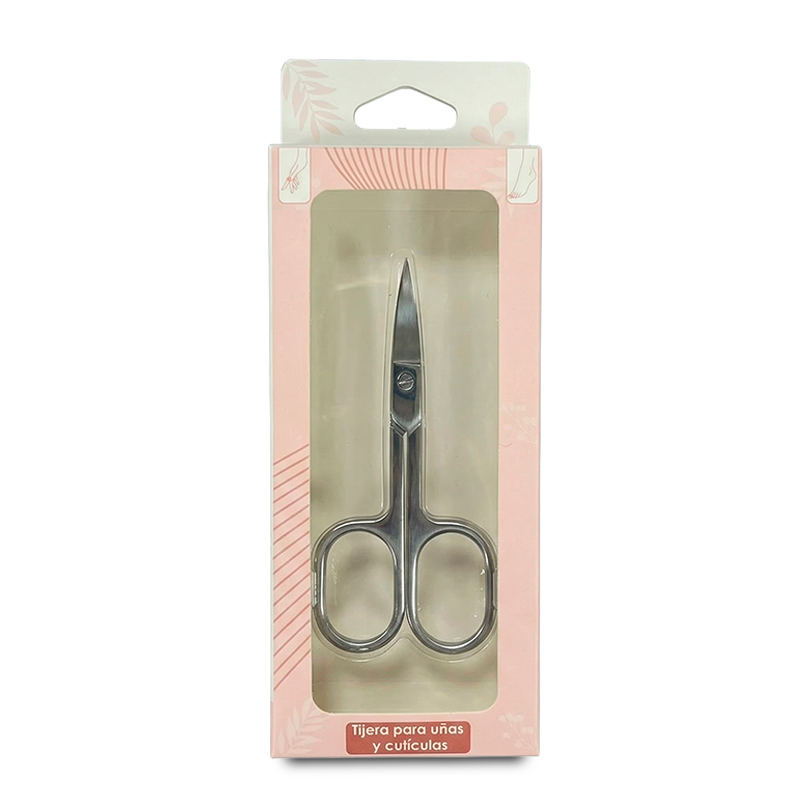 Crisalia Tijera para Cutículas y Uñas Profesional Acero Inoxidable Curva - 9,4 cm