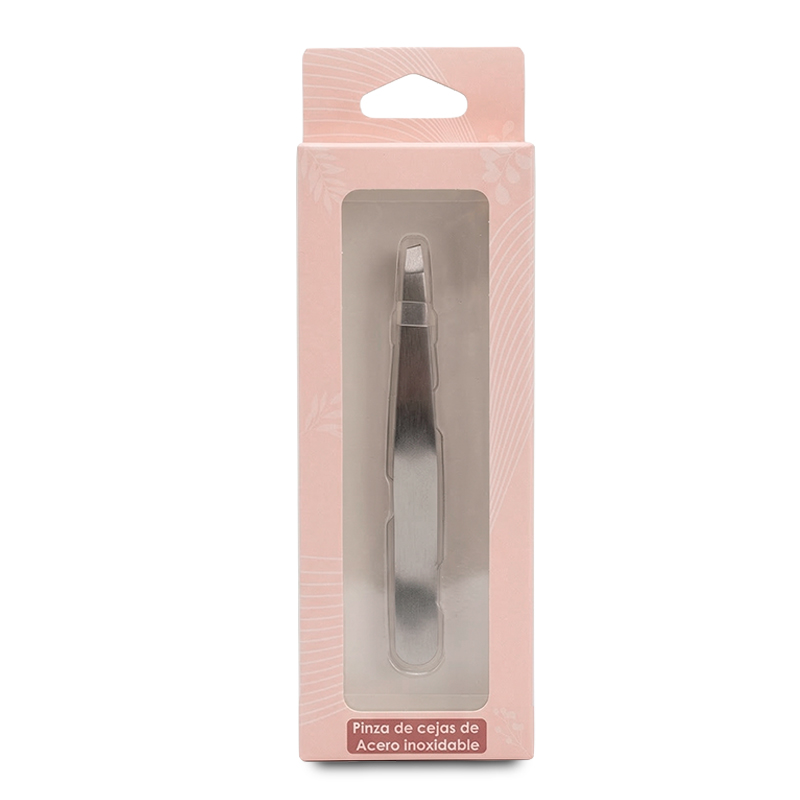 Crisalia Pinza de Depilar Cejas Acero Inoxidable con Punta Recta de Precisión - 9,6 cm